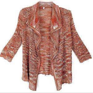 Women's Relativity Cardigan Shawl Collar Multicolor Brown Sweater, Size Medium